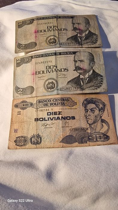 Zestaw banknot Boliwii