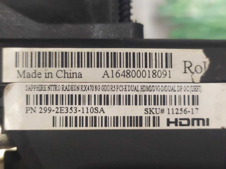 Видеокарта Sapphire Nitro RX470 8Gb HDMI