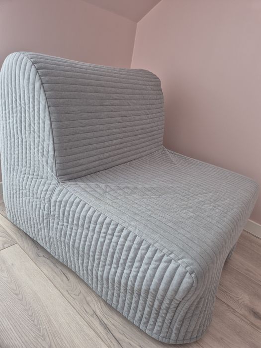 Ikea rozkładany szary fotel