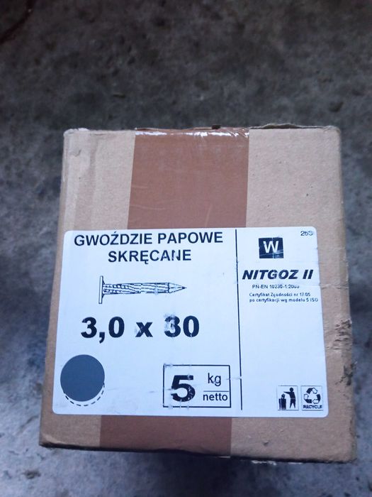 gwoździe papowe ocynkowane skręcane 3,0 x 30 mm