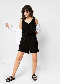 B.P.C kombinezon lniany czarny krótki 42.