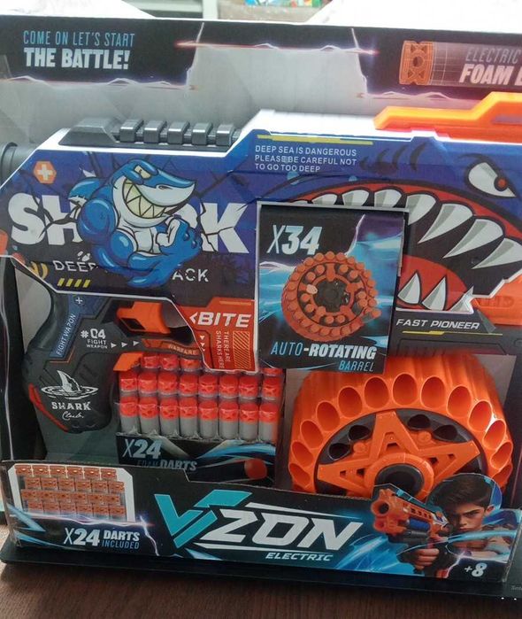 Lançador Elétrico V-ZON Shark COLORBABY +24 Dardos