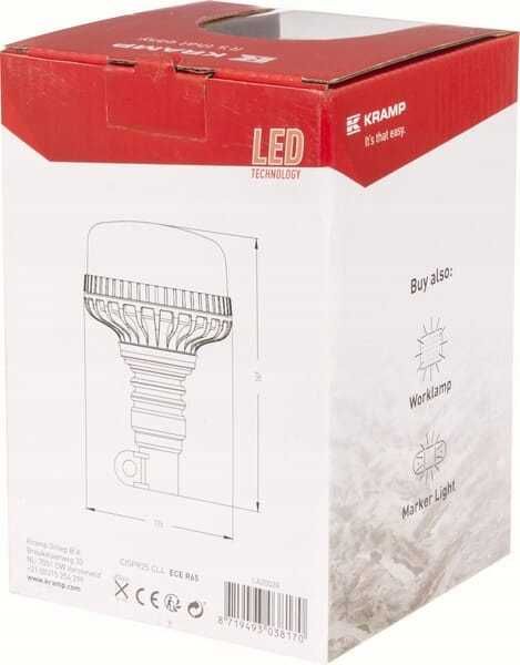Lampa błyskowa LED ostrzegawcza, 17W 12/24V na uchwyt, elastyczna,