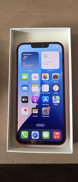 Iphone 13 128gb czerwony bateria 100%