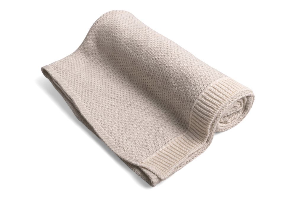 Kocyk dziecięcy 80x100 Mini Rattle beżowy bawełniany BabyMatex