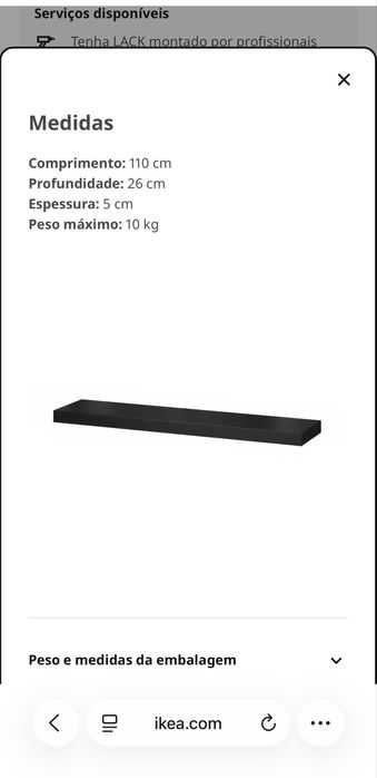 Prateleira preta Ikea