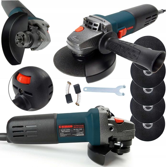 Szlifierka Kątowa Z Regulacją Obrotów Berhard + Tarcze