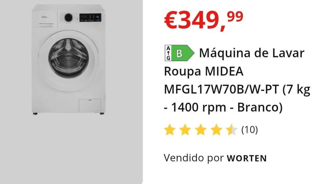 Máquina Midea 8kg (1 mês de uso) como nova!
