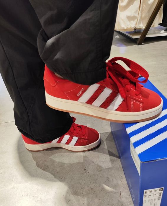 Adidas Campus Red White | Червоні кросівки Adidas Campus | 36–42