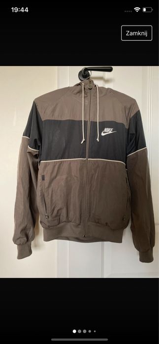 Kurtka Nike S damska 173 brązowo-czarna z kapturem