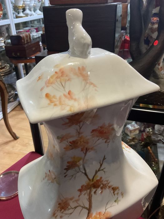 Grande vaso com tampa foo dog pintura manual 50 cm