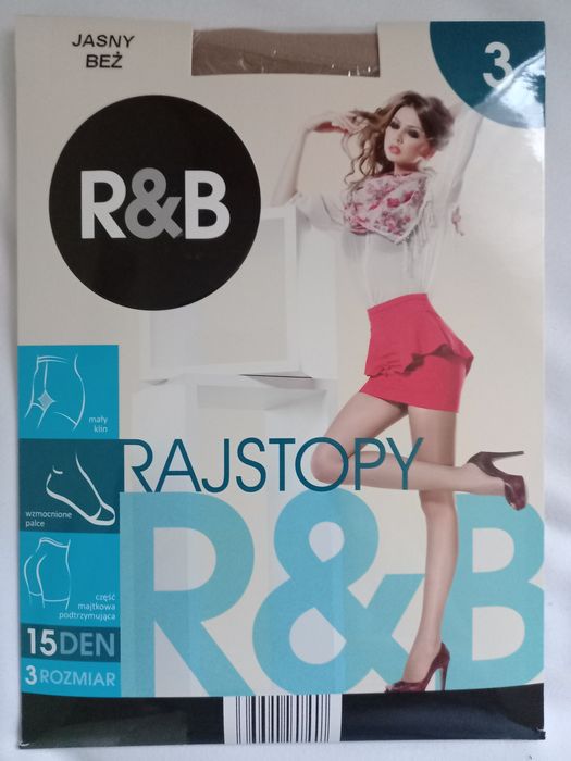 Rajstopy 15 den jasny beż, rozmiar 3, firma R&B