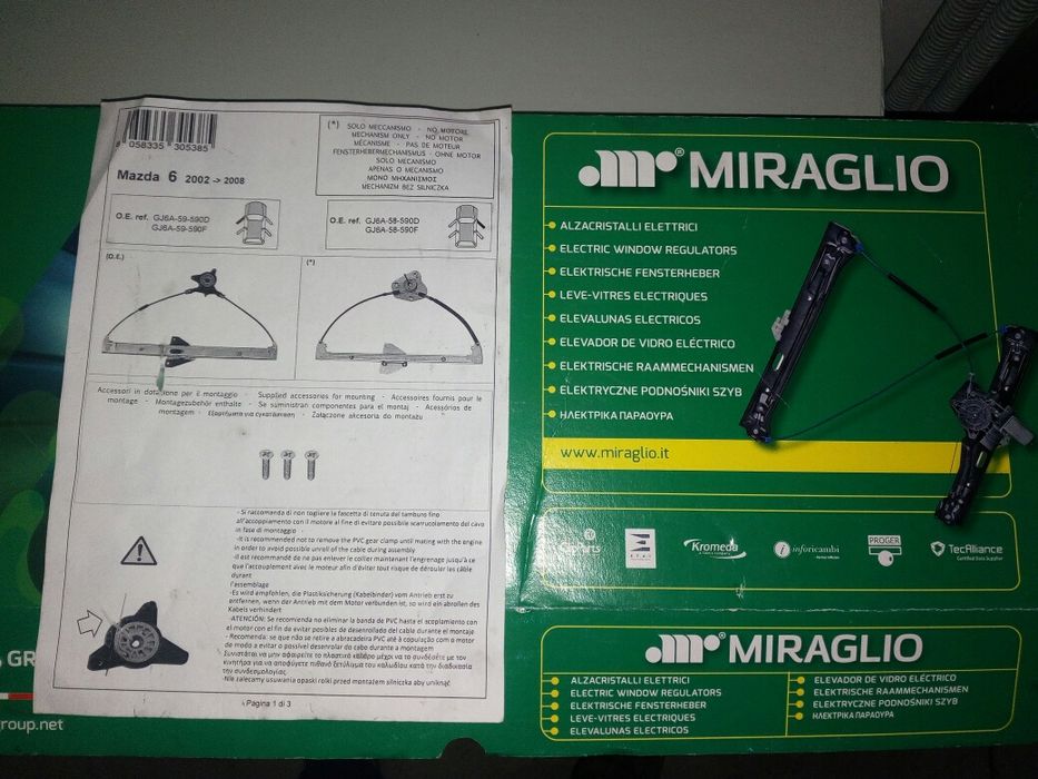 Elevador vidro NOVO mazda 6 2006