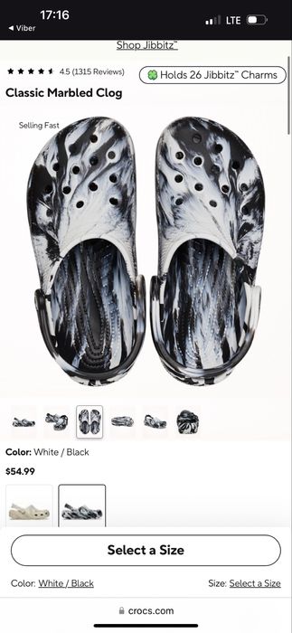 Крокси ОРИГІНАЛ Classic Marbled Clog 11 розмір