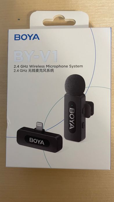 BOYA BY-V1 – bezprzewodowy mikrofon do iPhone (Lightning) – nowy
