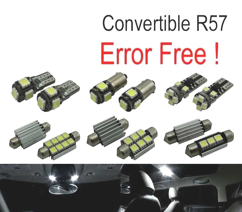 KIT COMPLETO 12 LAMPADAS LED INTERIOR PARA MINI COOPER CABRIO CONVERTIBLE R57 09-15