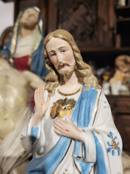 Pan Jezus biskwit figurka Najświętsze Serce