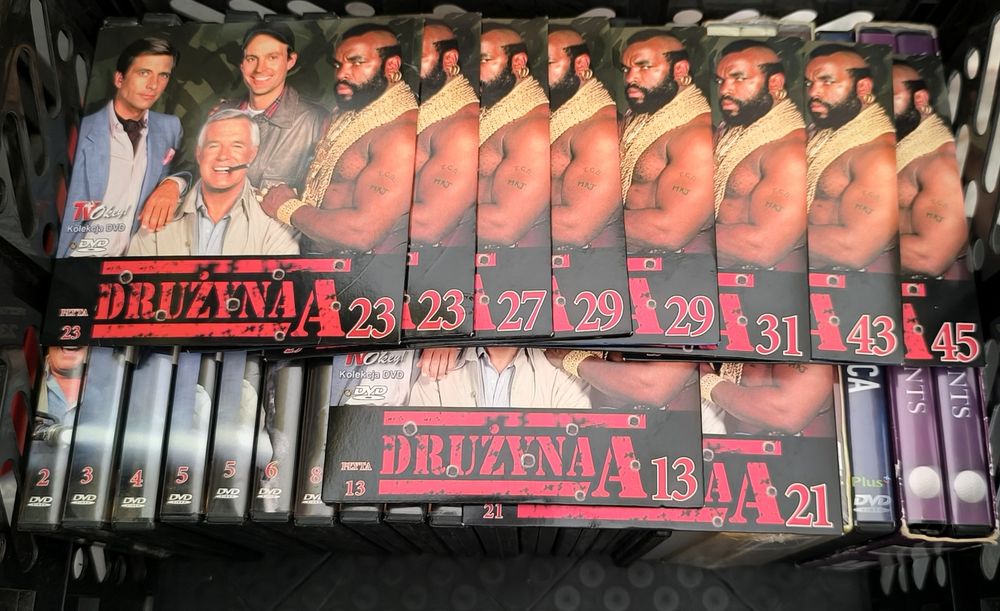 Drużyna A DVD różne odcinki 7,5 zł za pudełko z 2 płytami