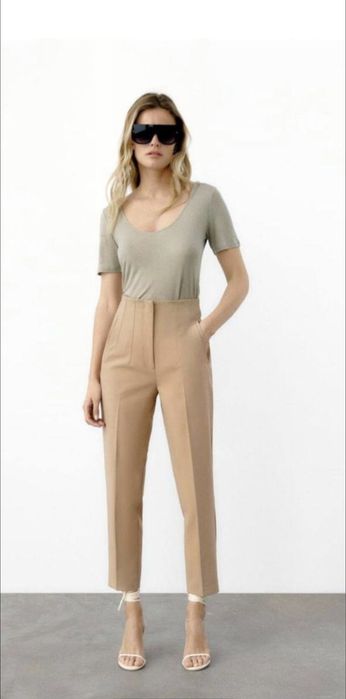 Zara класичні брюки бежеві моко