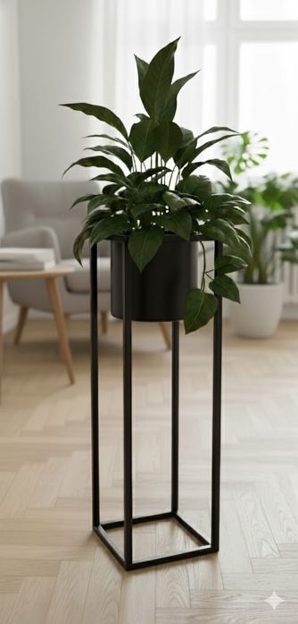 Metalowy kwietnik,  doniczka loft.