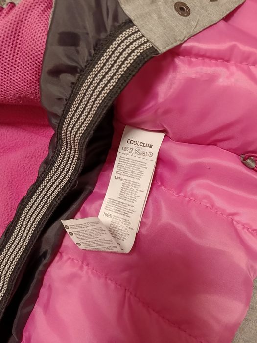 Kurtka zimowa narciarska dziewczynka 122 Cool Club odblaski
