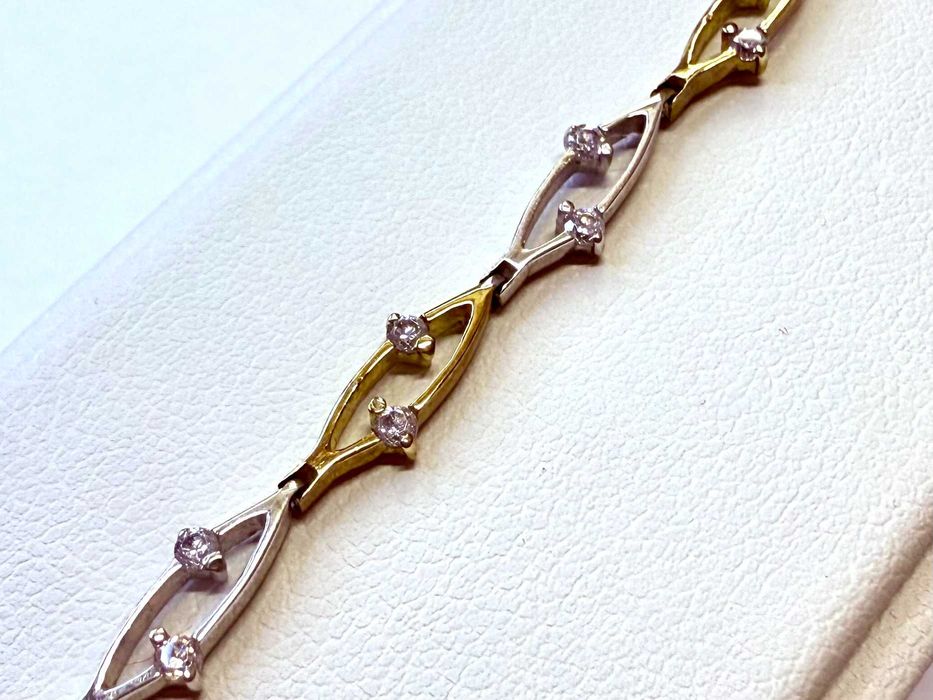 Bransoletka złota 333 Białe i żółte złoto | 4,49g | dł. 19 cm | NOWA |