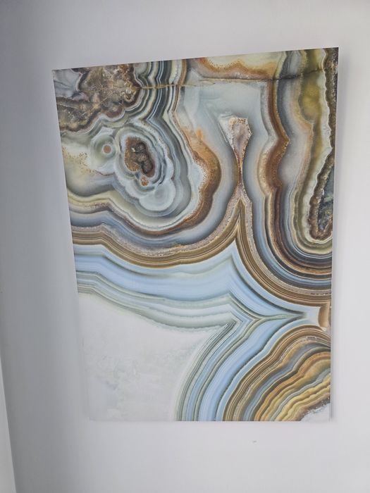 2 Quadros com motivo mar e 1 abstrato