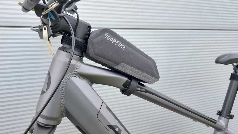 Wodoodporna sakwa rowerowa na ramę za kierownicą, mocna na rzepy, P