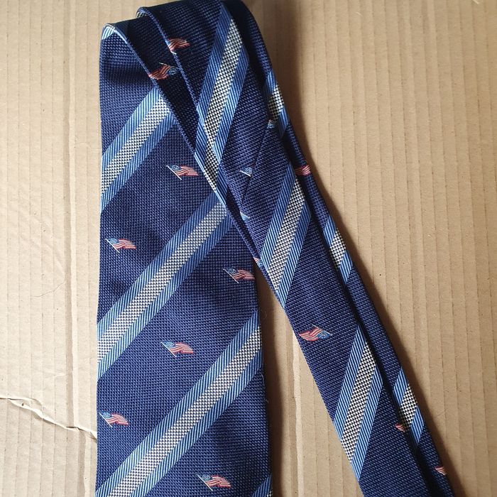 Krawat męski flagi USA jedwab (k-9)