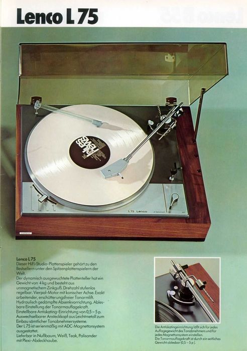 Lenco L 75 Klasyczny gramofon z napędem bezpośrednim