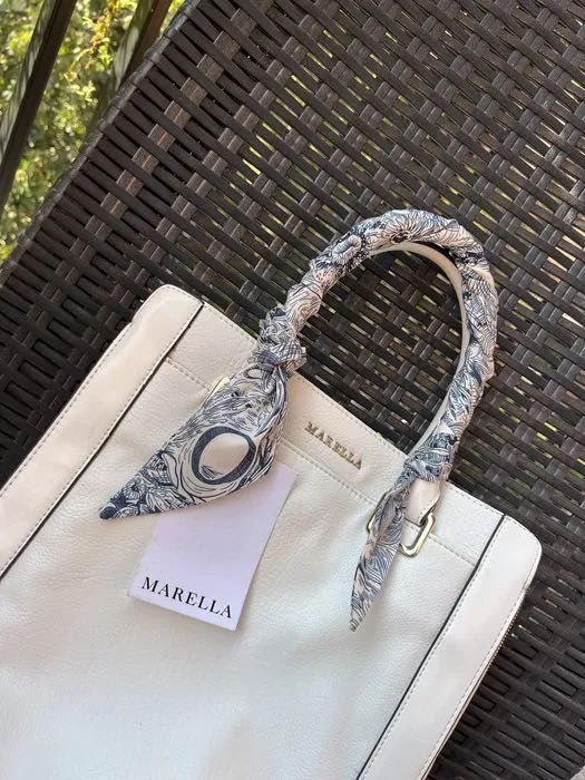 Marella biała torebka a’la skórzana basic MaxMara do ręki stylowa