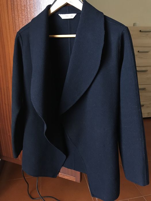 Casaco lã azul escuro MANGO