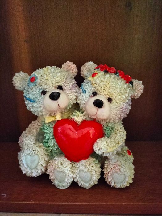 Ursinhos coração resina novo