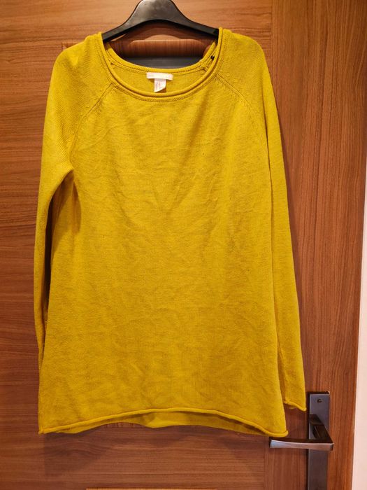 Dłuższy sweter, kanarkowa tunika