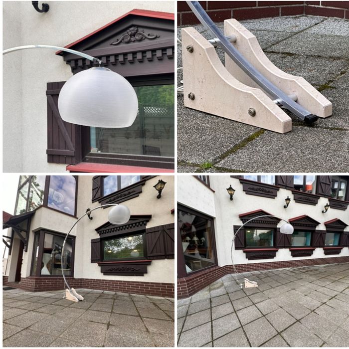 Mid century duza lampa łukowa Goffredo Reggiani. Wlochy lata 70-te