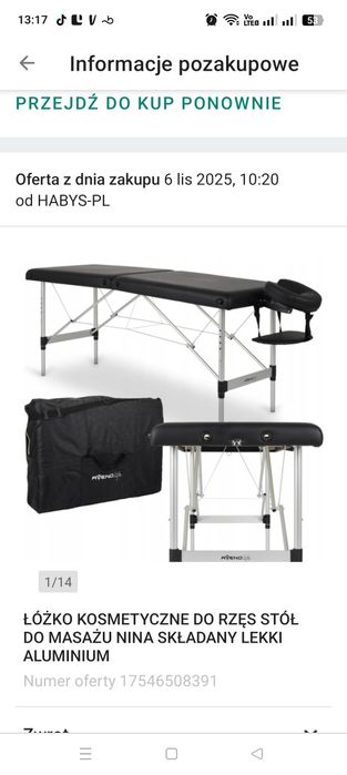 Stół do masażu/rzęs nowy
