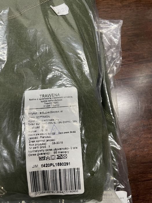 Bielizna zimowa dluga. Rozm M.