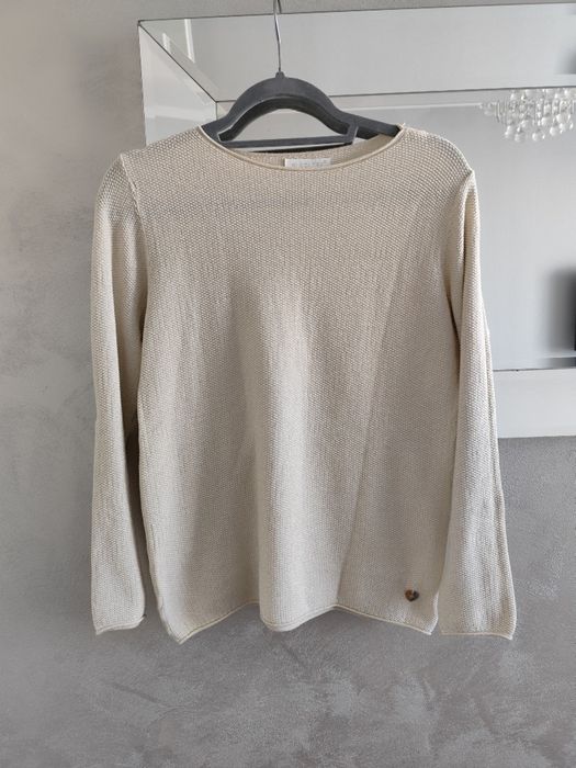 Bluoltre dzianinowy sweter ze złota nitka s M