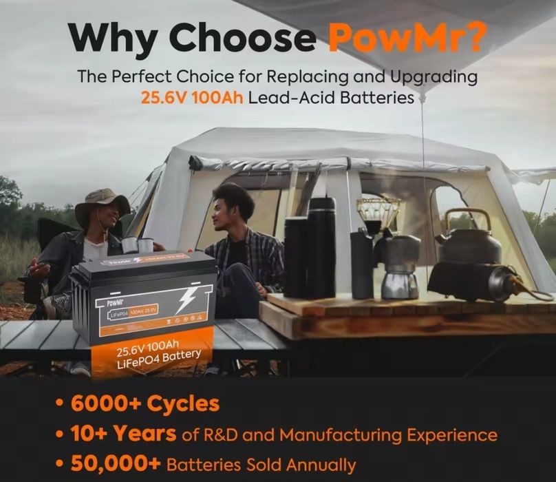 Акумулятор Lifepo4 PowMr 24V 100Ah, BMS. В наявності. Нова АКБ 25.6В