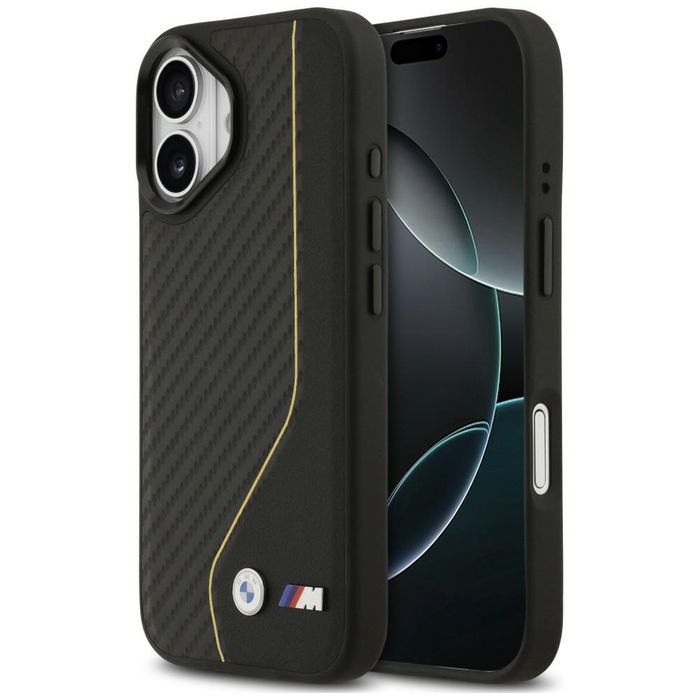 Etui BMW M Carbon Line i Logo MagSafe do iPhone 17 żółty