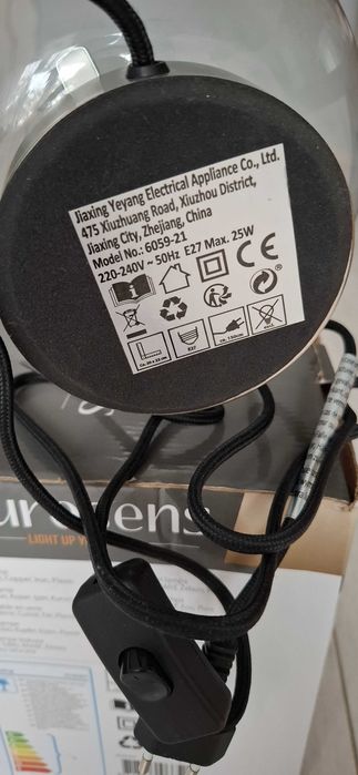 Szklana lampa indriustrialna Aurosens