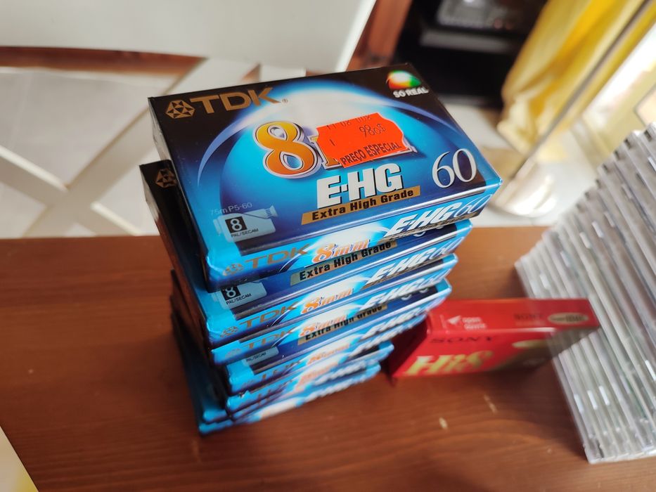 TDK Sony Panasonic Cassettes Video 8, Mini DV e CD-R Tudo Novo!