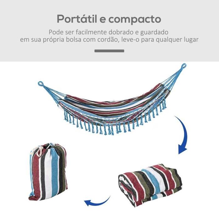 Cama de Rede Portátil em Algodão