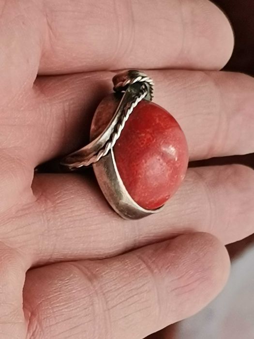 Srebrny Duży Pierścionek PRL Artystyczny