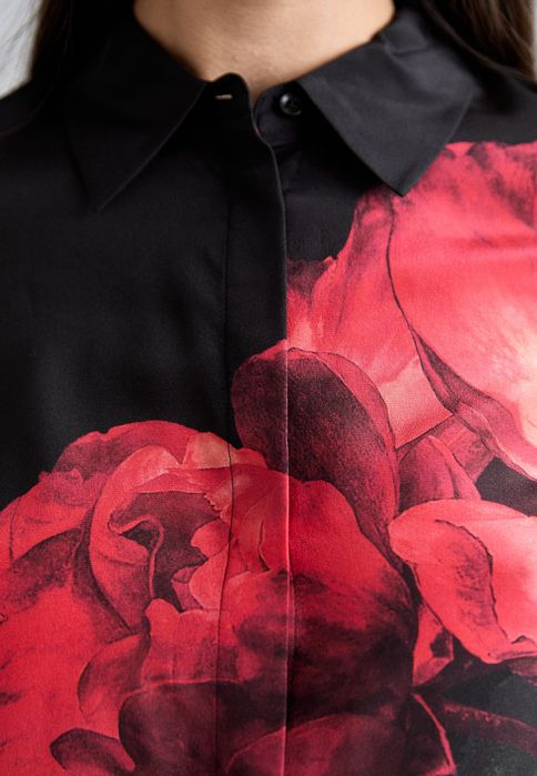 Koszula czarna w kwiaty Alice + Olivia M