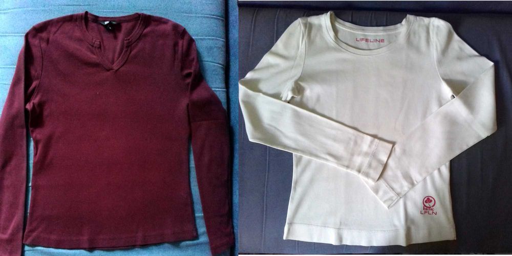 Реглан бардовый t-OVS фирменный . М / реглан белый LifeLine . S.