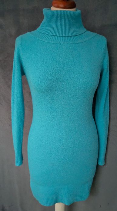 Golf tunika swetr sweter sukienka baranek miś