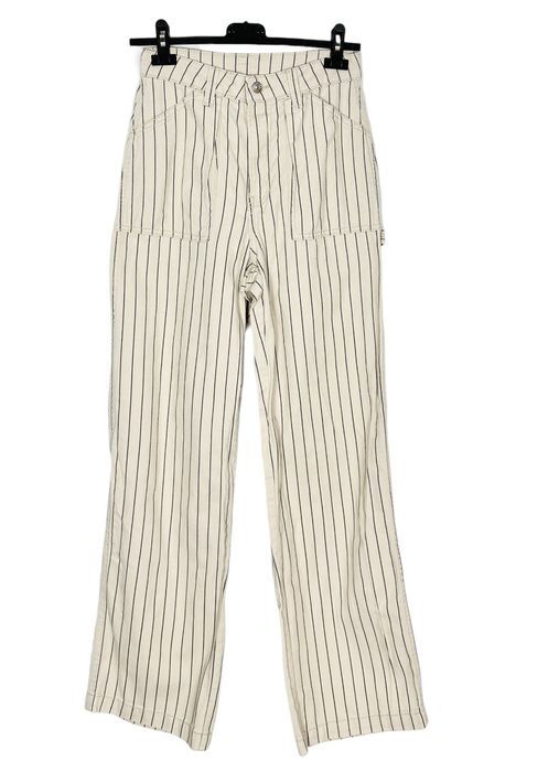 Spodnie wide leg w paski beżowe Scandi Chic XS