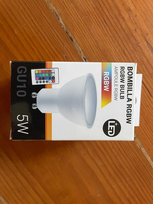 Lâmpada LED GU10 RGBWW 5W com controle remoto