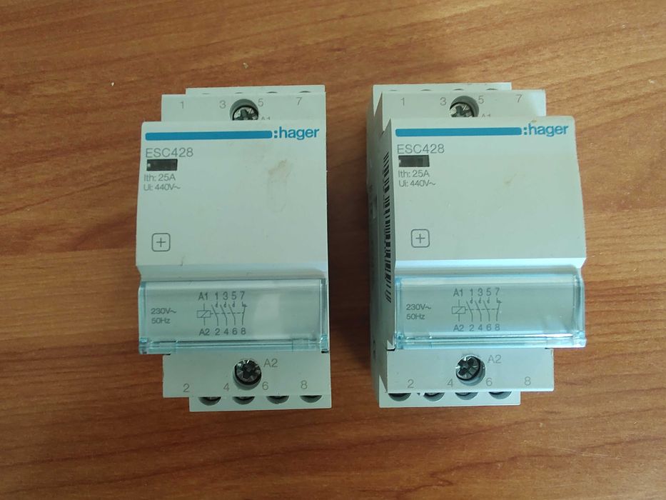 Hager ESC428 Contactor 25A, 3NO+1NC, 230V~50Hz